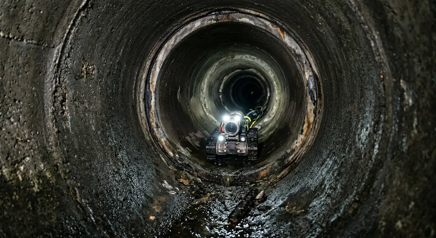 Robotic sewer camera inspecting pipe interior for Drain Snake Service in Elk River